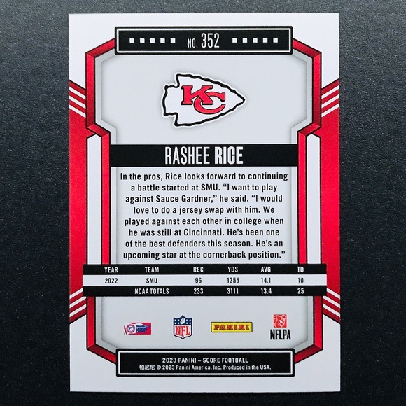 Rashee Rice RC - 2023 Score #352 - Picture 2 of 2